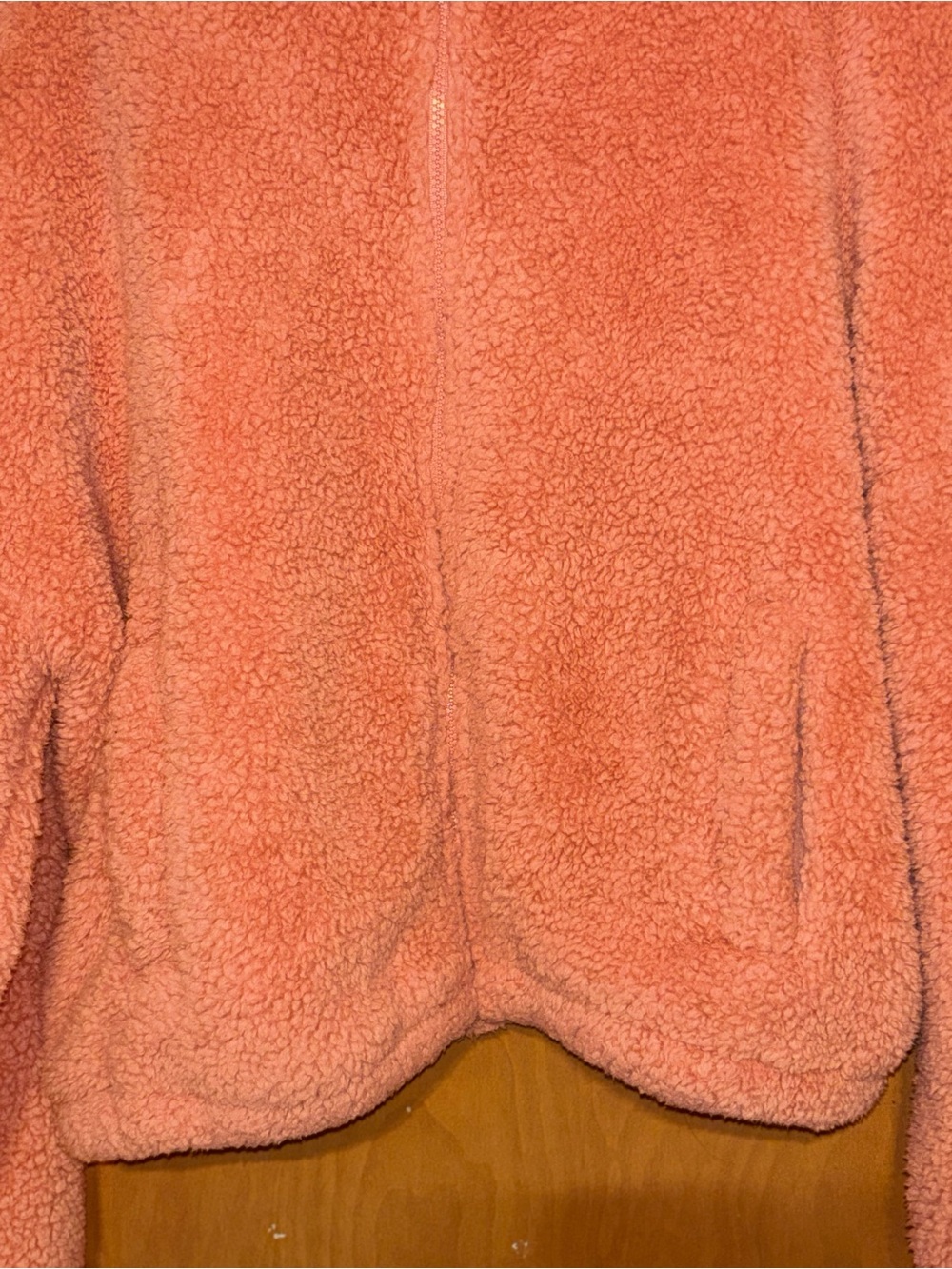 American Eagle Seriously Huggable Sherpa Fleece Jacket Pink Peach Medium M - Picture 4 of 6